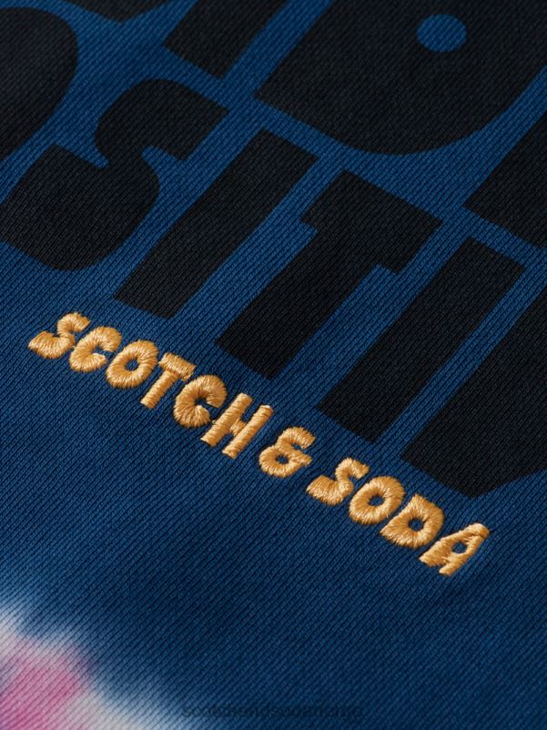 menn tie-dye hettegenser i økologisk bomull kombo a N40XD549 klær Scotch & Soda