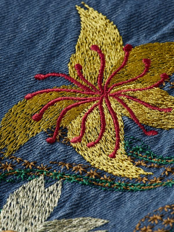 menn den verve rette benbroderte arbeidstøydenim sand N40XD586 klær Scotch & Soda