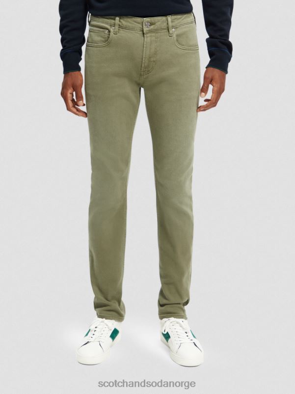 menn skim super slim fit plaggfargede jeans militærgrønt N40XD582 klær Scotch & Soda