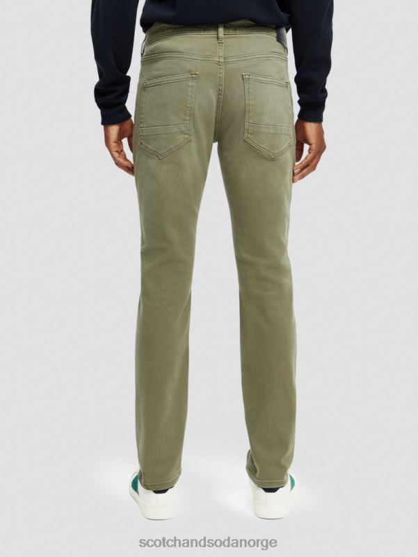 menn skim super slim fit plaggfargede jeans militærgrønt N40XD582 klær Scotch & Soda