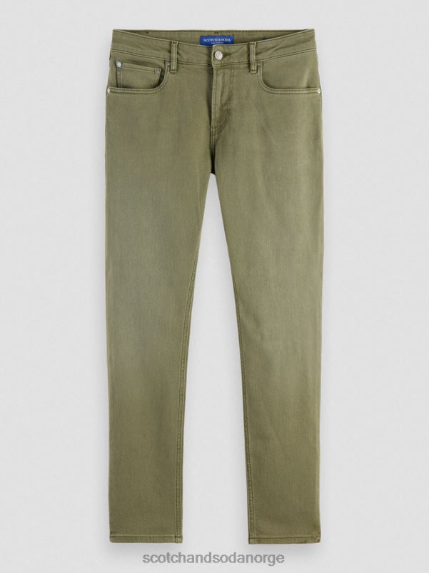 menn skim super slim fit plaggfargede jeans militærgrønt N40XD582 klær Scotch & Soda