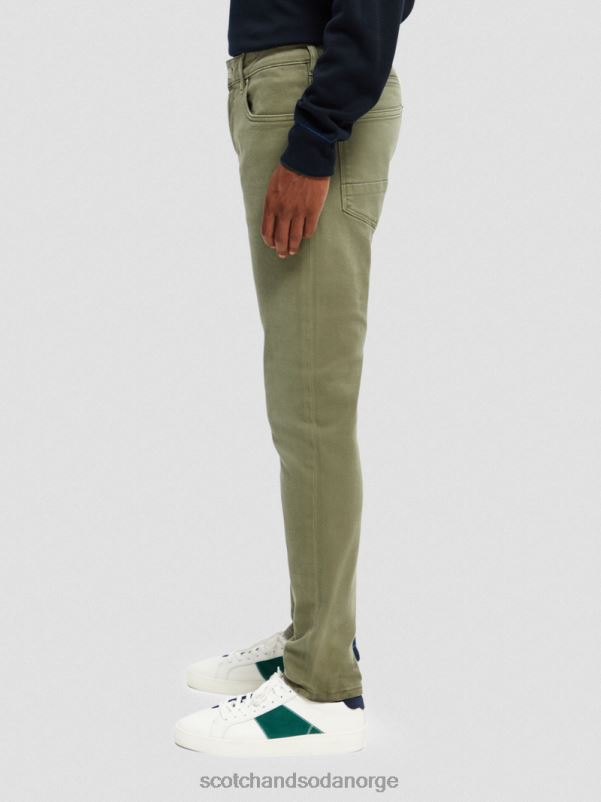 menn skim super slim fit plaggfargede jeans militærgrønt N40XD582 klær Scotch & Soda