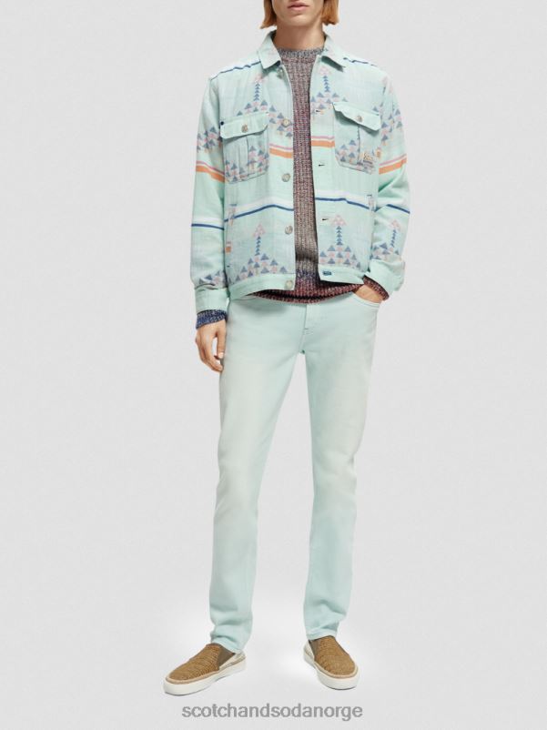 menn skim super slim fit plaggfargede jeans mynte N40XD583 klær Scotch & Soda
