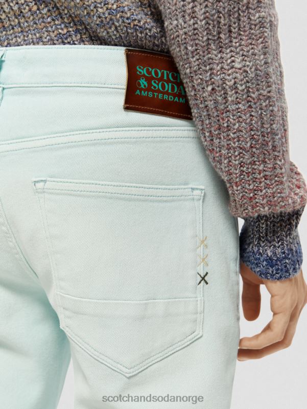 menn skim super slim fit plaggfargede jeans mynte N40XD583 klær Scotch & Soda