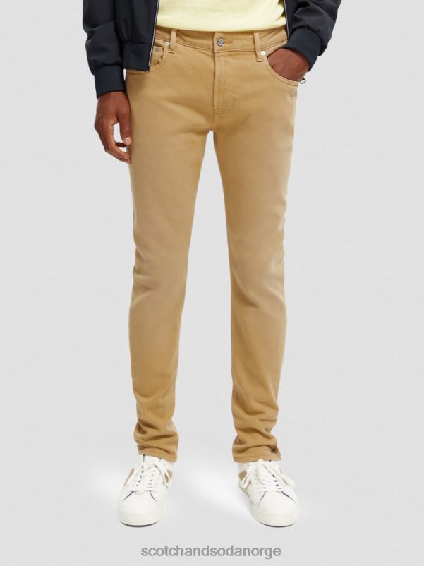 menn skim super slim fit plaggfargede jeans sand N40XD580 klær Scotch & Soda