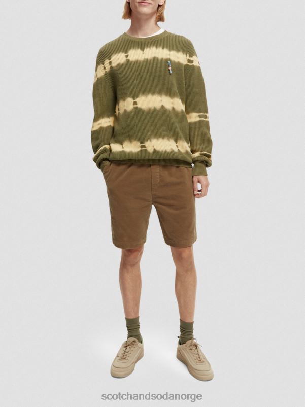 menn avslappet passform shorts i organisk bomull i kordfløyel kaki N40XD594 klær Scotch & Soda