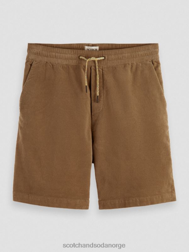 menn avslappet passform shorts i organisk bomull i kordfløyel kaki N40XD594 klær Scotch & Soda