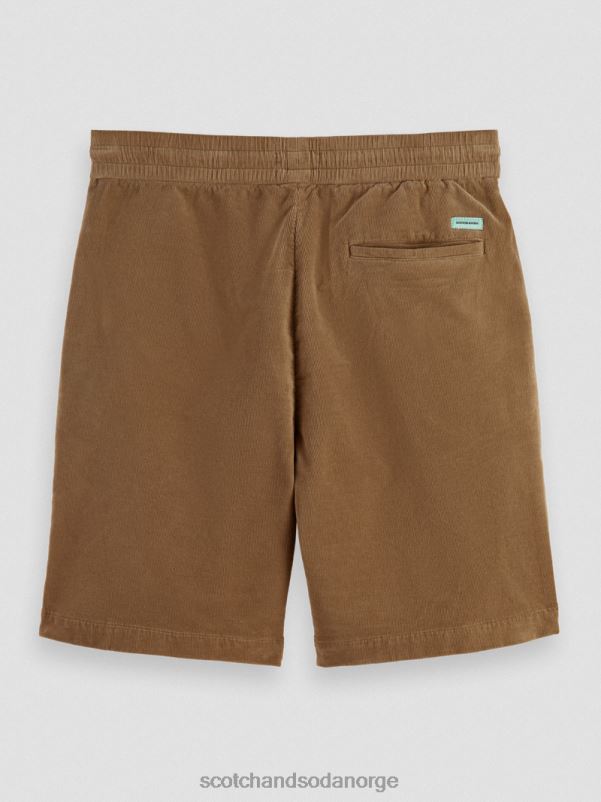 menn avslappet passform shorts i organisk bomull i kordfløyel kaki N40XD594 klær Scotch & Soda