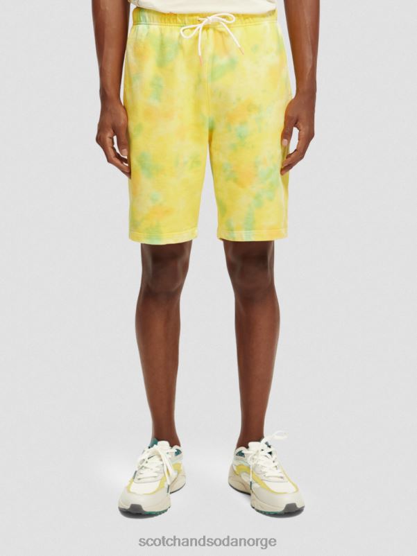 menn avslappet passform tie-dye sweatshorts gul slipsfarge N40XD614 klær Scotch & Soda