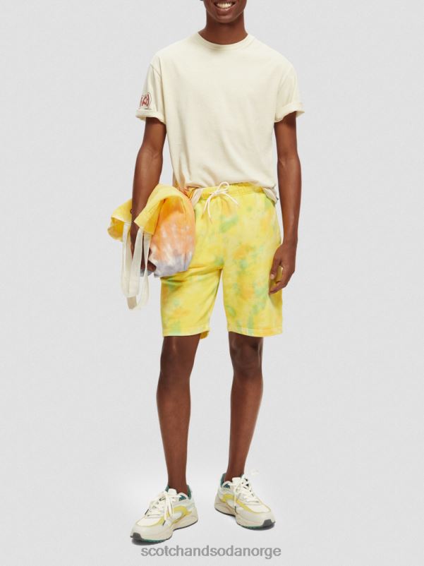 menn avslappet passform tie-dye sweatshorts gul slipsfarge N40XD614 klær Scotch & Soda