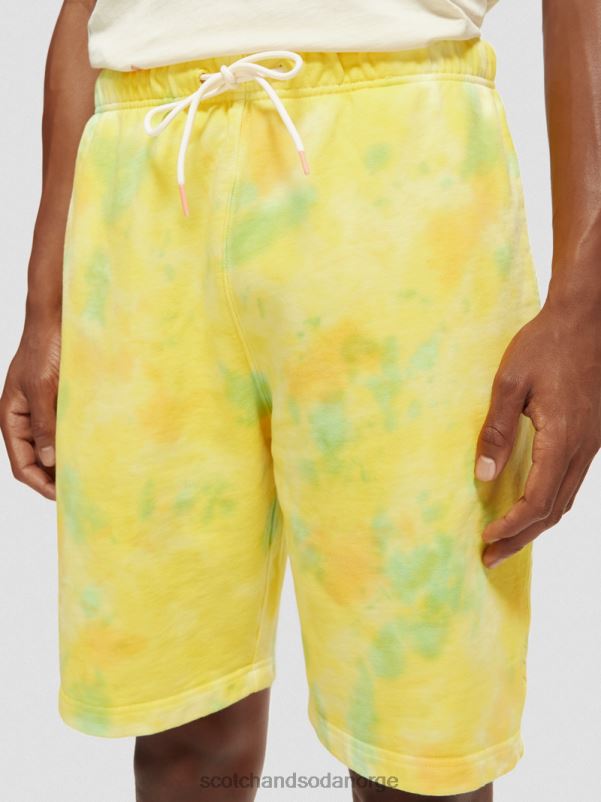 menn avslappet passform tie-dye sweatshorts gul slipsfarge N40XD614 klær Scotch & Soda