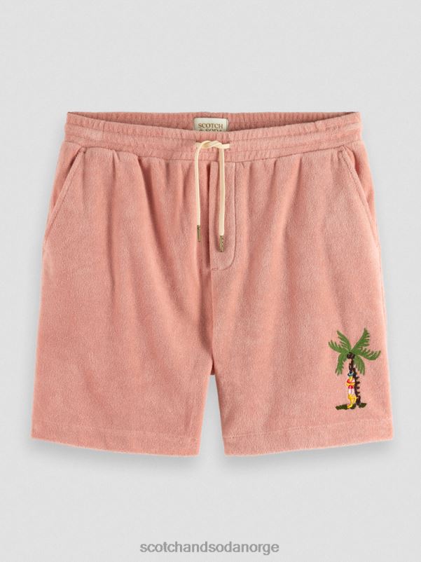 menn broderte bermudashorts med håndkle flamingo N40XD592 klær Scotch & Soda