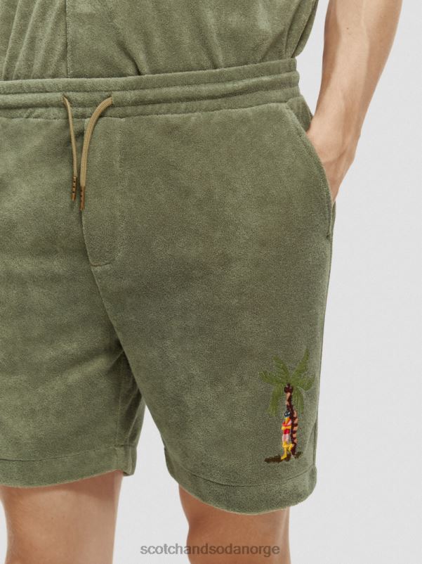 menn broderte bermudashorts med håndkle hæren N40XD593 klær Scotch & Soda