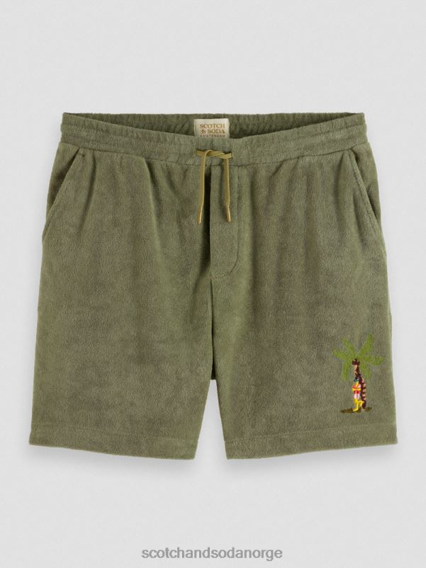 menn broderte bermudashorts med håndkle hæren N40XD593 klær Scotch & Soda