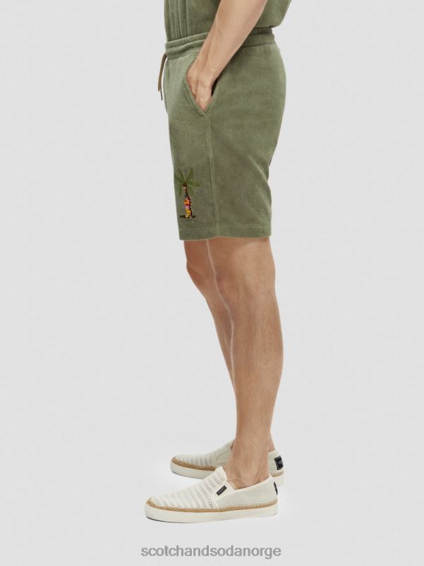 menn broderte bermudashorts med håndkle hæren N40XD593 klær Scotch & Soda