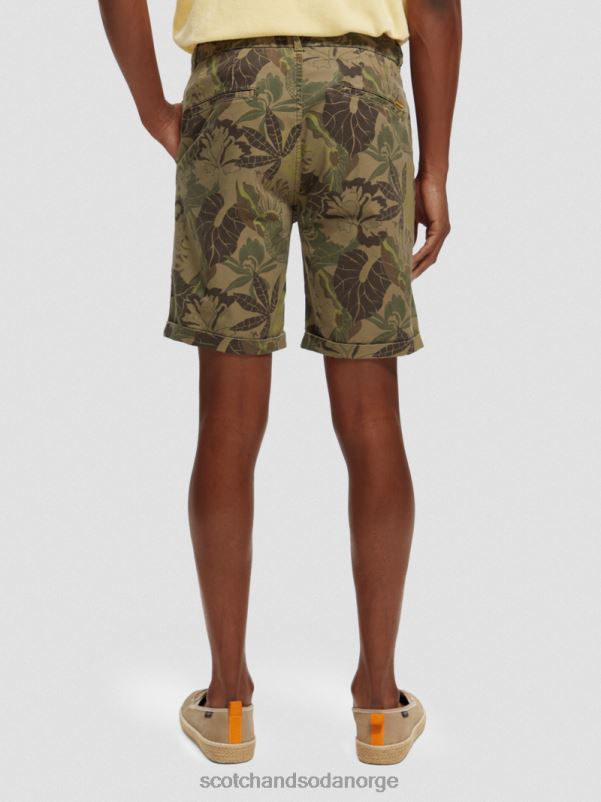 menn chino-shortsen med stuart-print camo floral aop N40XD622 klær Scotch & Soda