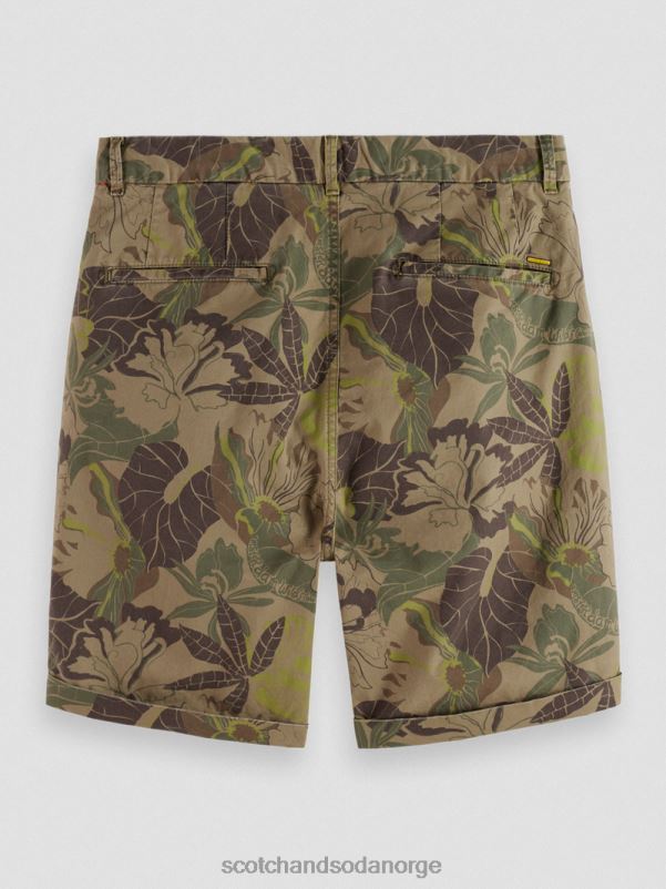menn chino-shortsen med stuart-print camo floral aop N40XD622 klær Scotch & Soda