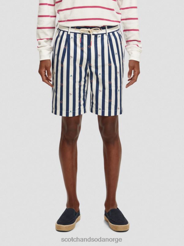 menn den blake stripete bermudashortsen tennis mini N40XD612 klær Scotch & Soda
