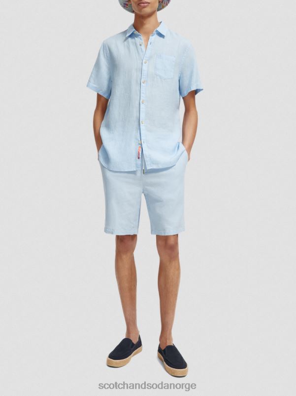 menn favorittbermudashortsene i lin himmel N40XD603 klær Scotch & Soda