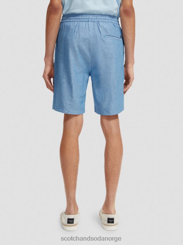 menn favorittbermudashortsene i lin iris blå N40XD605 klær Scotch & Soda