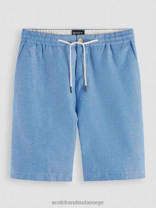 menn favorittbermudashortsene i lin iris blå N40XD605 klær Scotch & Soda