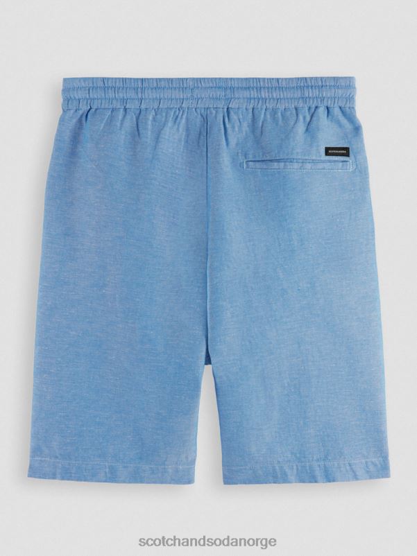 menn favorittbermudashortsene i lin iris blå N40XD605 klær Scotch & Soda