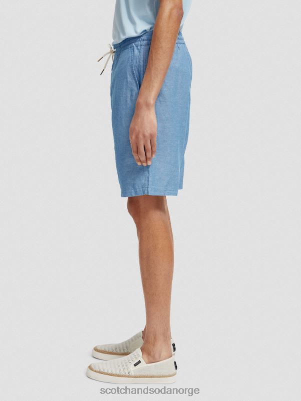 menn favorittbermudashortsene i lin iris blå N40XD605 klær Scotch & Soda