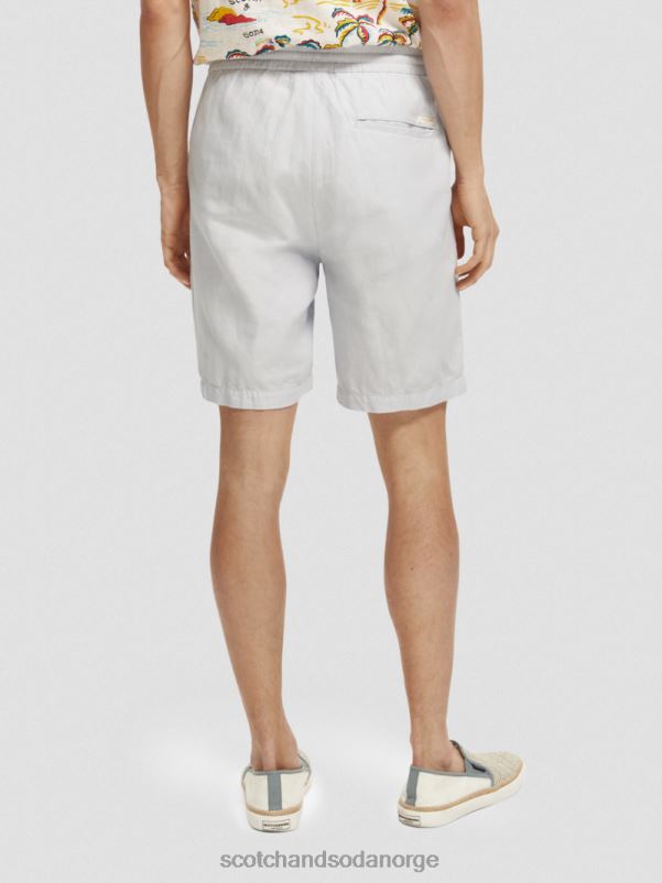 menn favorittbermudashortsene i lin lysegrå N40XD599 klær Scotch & Soda