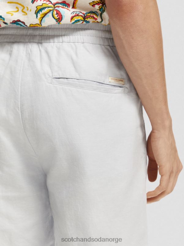 menn favorittbermudashortsene i lin lysegrå N40XD599 klær Scotch & Soda