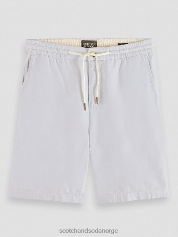 menn favorittbermudashortsene i lin lysegrå N40XD599 klær Scotch & Soda