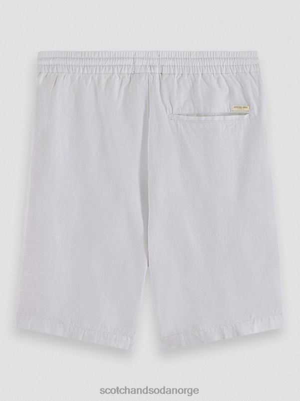 menn favorittbermudashortsene i lin lysegrå N40XD599 klær Scotch & Soda