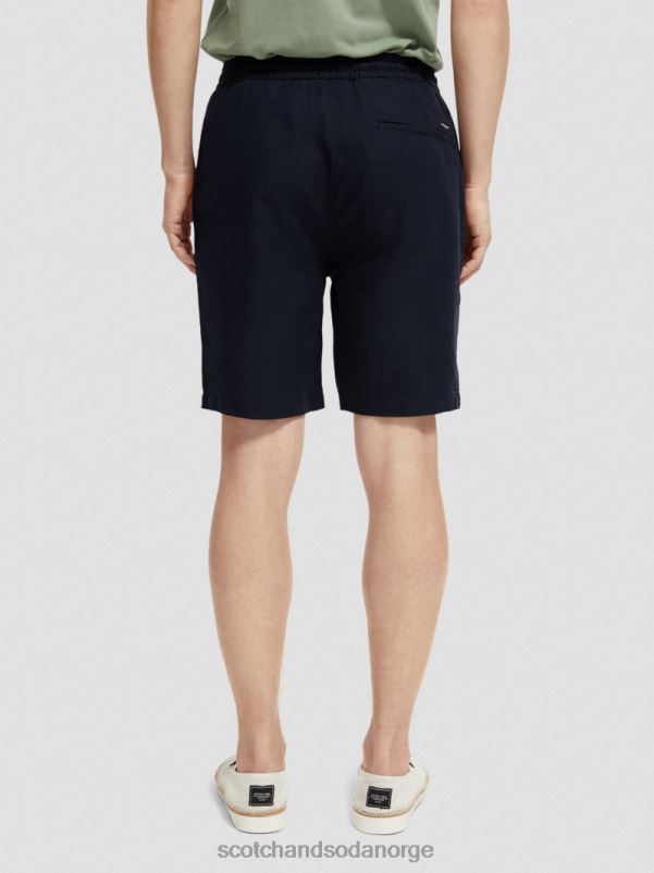 menn favorittbermudashortsene i lin marine N40XD602 klær Scotch & Soda