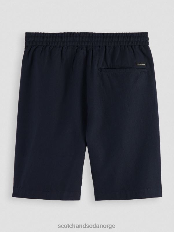 menn favorittbermudashortsene i lin marine N40XD602 klær Scotch & Soda