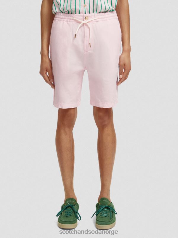 menn favorittbermudashortsene i lin rose N40XD598 klær Scotch & Soda