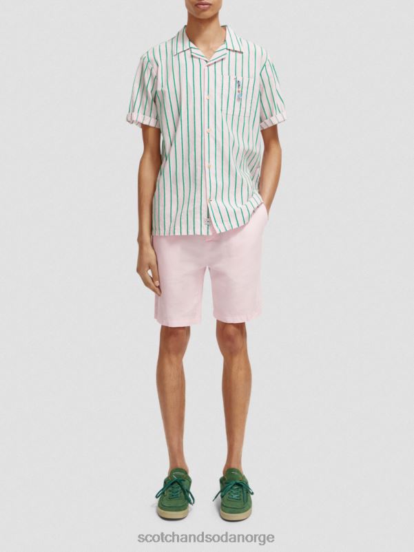 menn favorittbermudashortsene i lin rose N40XD598 klær Scotch & Soda