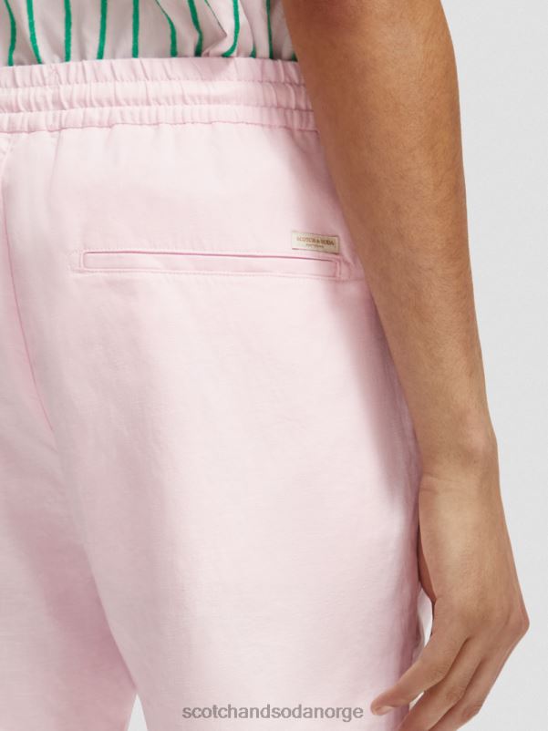 menn favorittbermudashortsene i lin rose N40XD598 klær Scotch & Soda