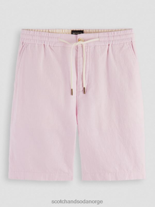 menn favorittbermudashortsene i lin rose N40XD598 klær Scotch & Soda