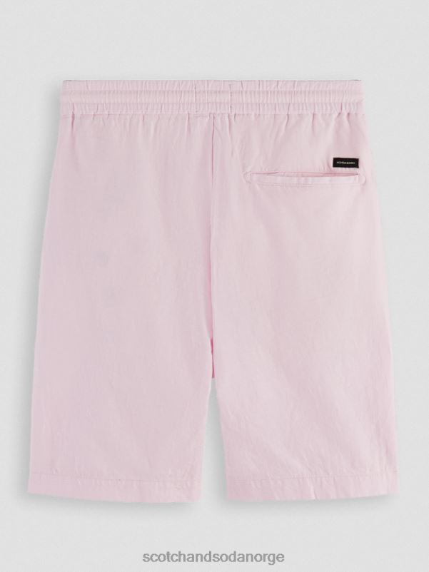 menn favorittbermudashortsene i lin rose N40XD598 klær Scotch & Soda