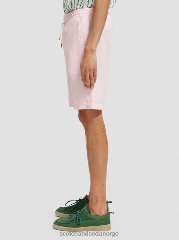 menn favorittbermudashortsene i lin rose N40XD598 klær Scotch & Soda