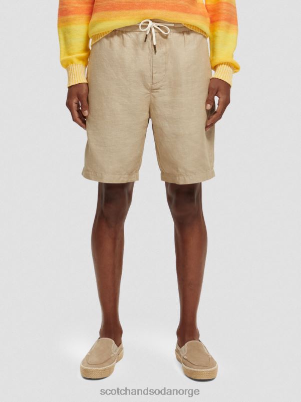 menn favorittbermudashortsene i lin sand N40XD606 klær Scotch & Soda