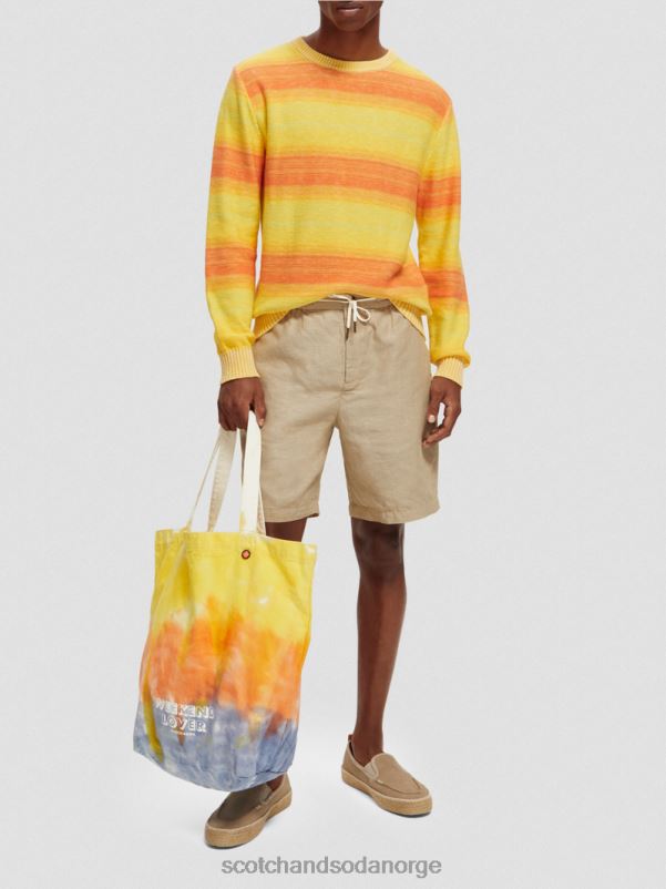 menn favorittbermudashortsene i lin sand N40XD606 klær Scotch & Soda