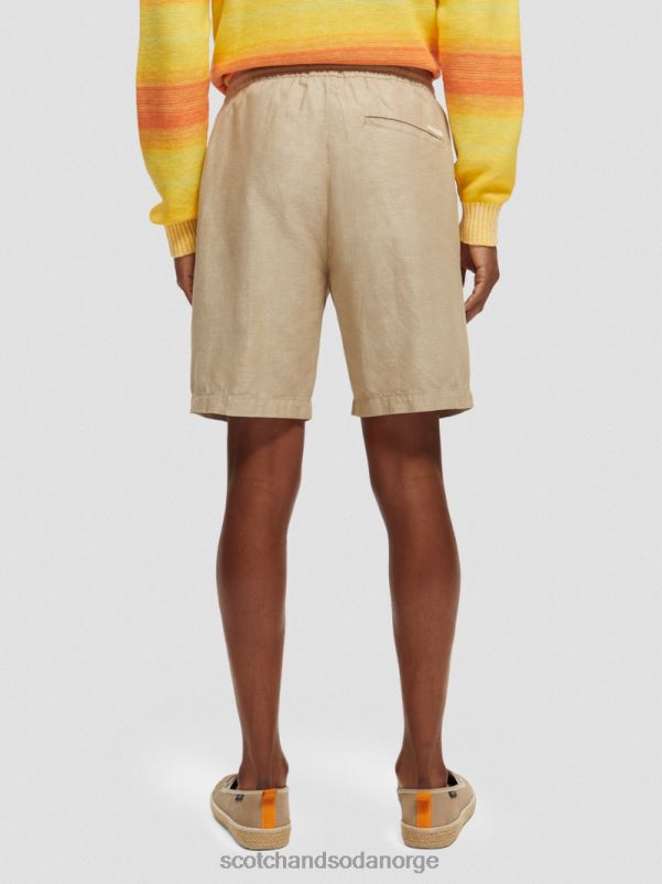 menn favorittbermudashortsene i lin sand N40XD606 klær Scotch & Soda