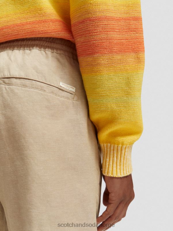 menn favorittbermudashortsene i lin sand N40XD606 klær Scotch & Soda