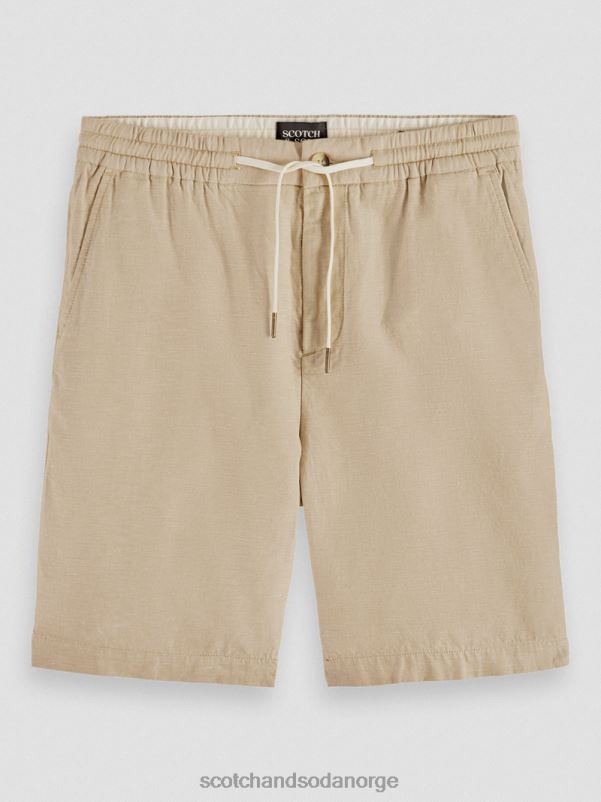 menn favorittbermudashortsene i lin sand N40XD606 klær Scotch & Soda
