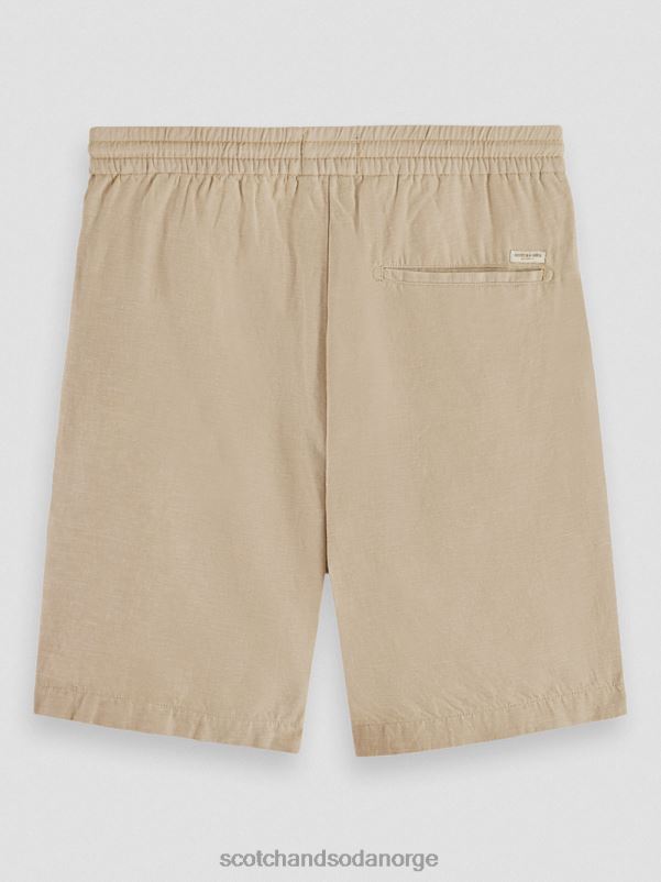 menn favorittbermudashortsene i lin sand N40XD606 klær Scotch & Soda
