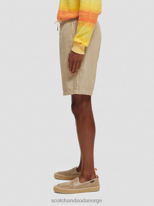 menn favorittbermudashortsene i lin sand N40XD606 klær Scotch & Soda