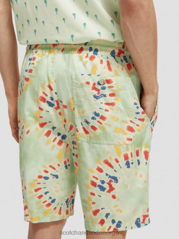 menn favorittbermudashortsene med trykk mynte blomst slips fargestoff N40XD625 klær Scotch & Soda