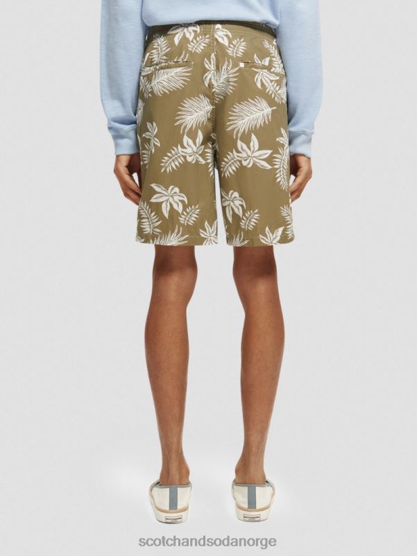 menn trykte poplin bermudashorts kaki blad N40XD615 klær Scotch & Soda