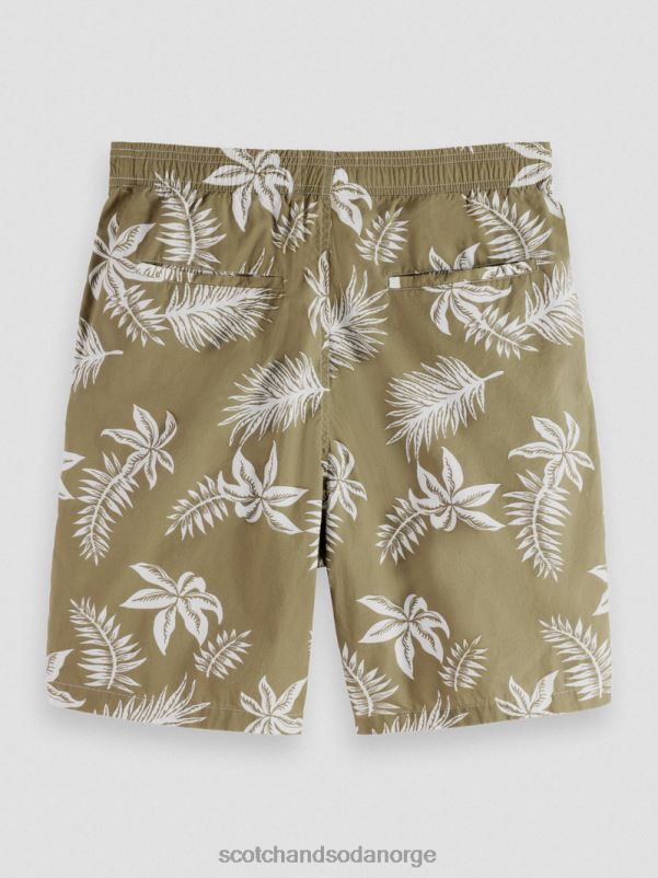 menn trykte poplin bermudashorts kaki blad N40XD615 klær Scotch & Soda