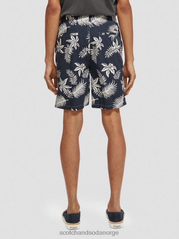 menn trykte poplin bermudashorts marine blad N40XD616 klær Scotch & Soda